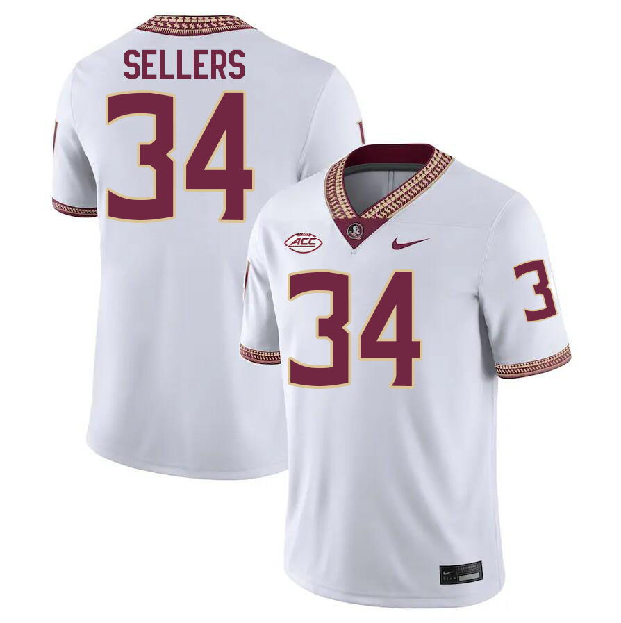 #34 Ron Sellers Florida State Seminoles Jerseys Football Stitched-White